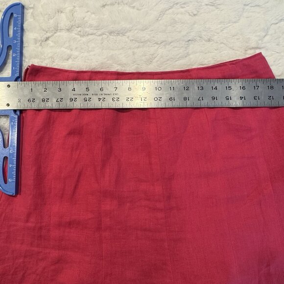 Chaps Linen Skirt Women's size 12 Pink Ruffle Hem Barbiecore Retro 90s Y2K - Picture 6 of 8